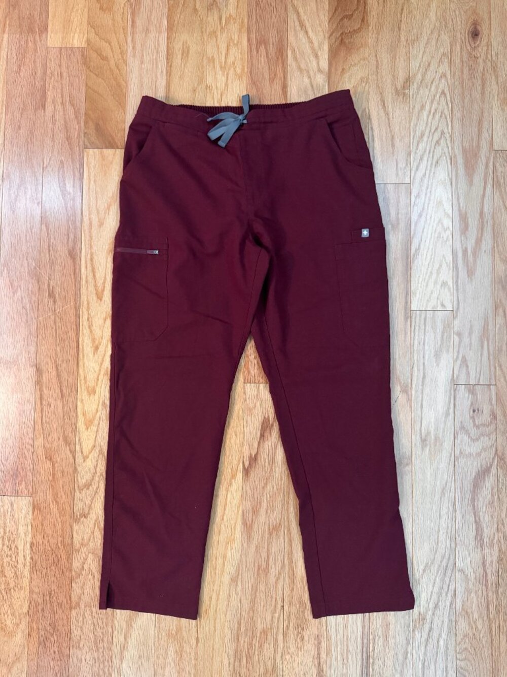 FIGS Yola Skinny Scrub Pants Burgundy Medium Petite M/P